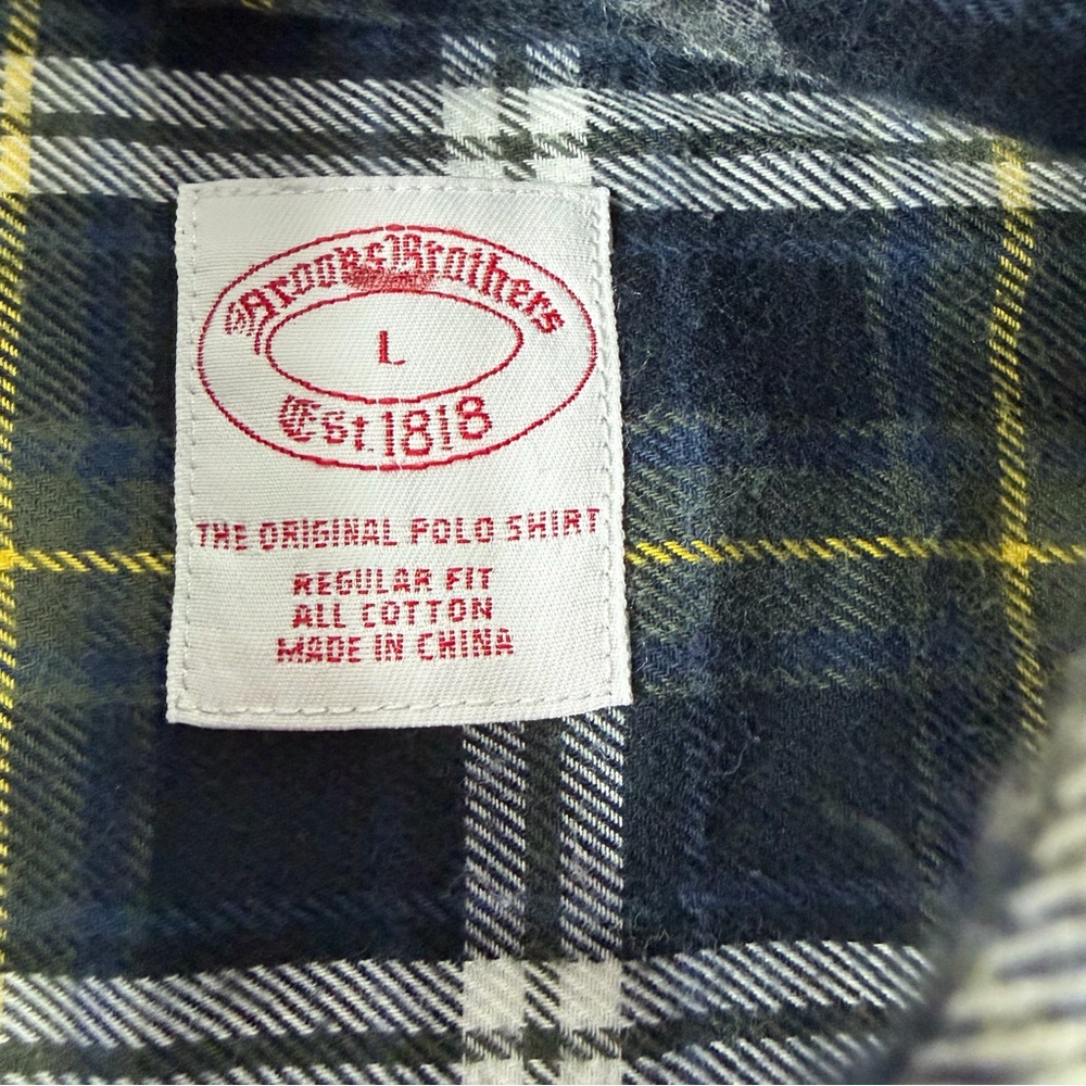 Brooks Brothers Men's Plaid Shirt - Blue and Green - Picture 3 of 4